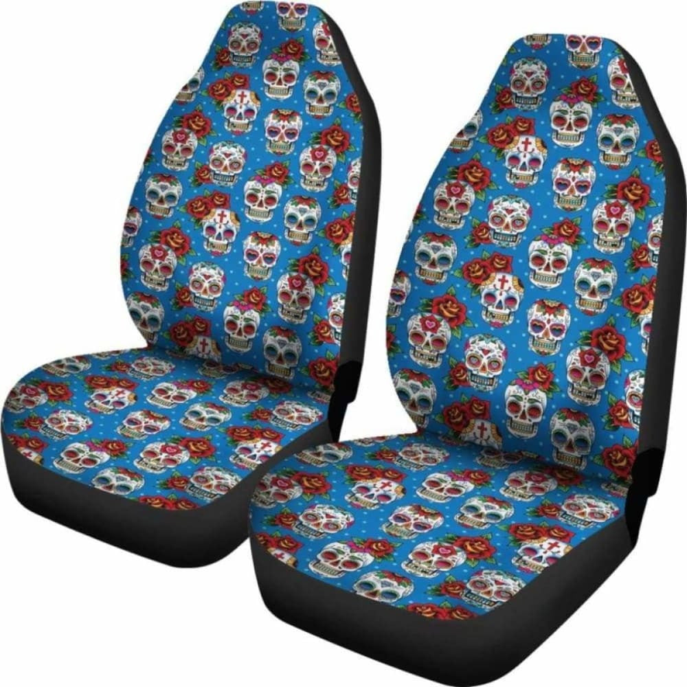 Set Of Pcs Sugar Skull Car Seat Covers