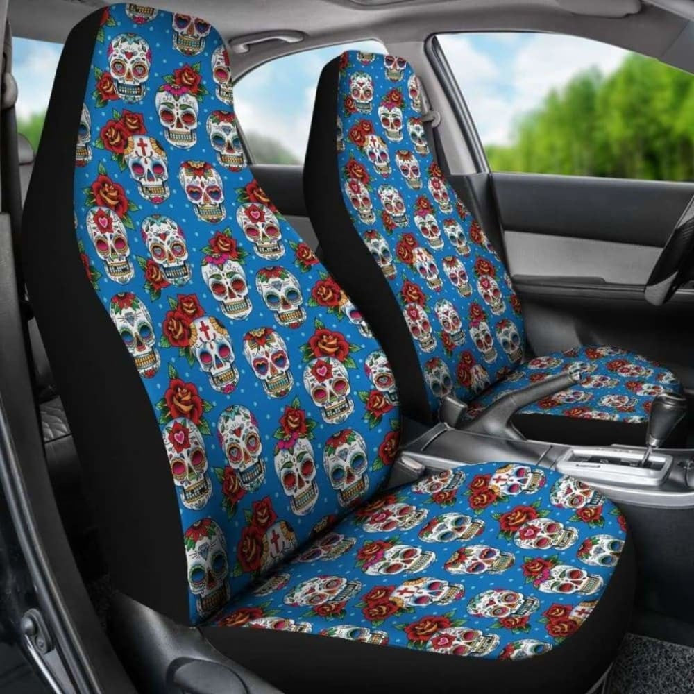 Set Of Pcs Sugar Skull Car Seat Covers