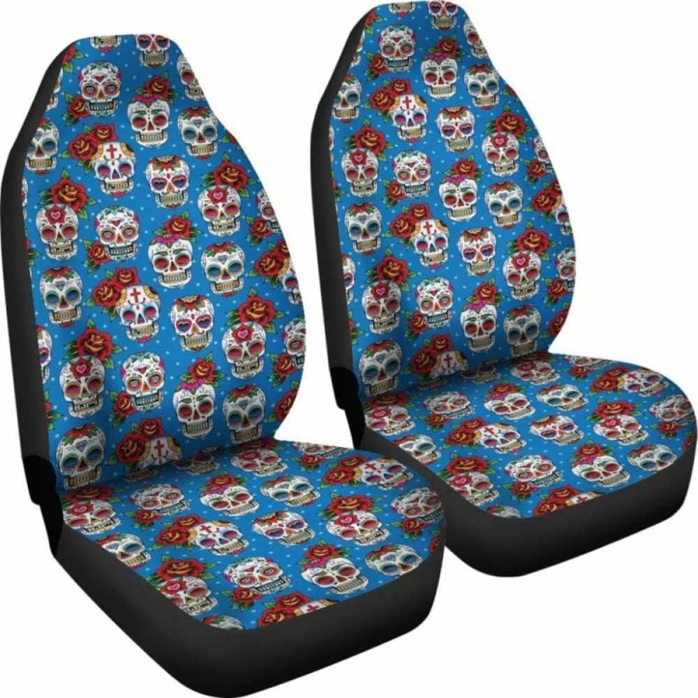 Set Of Pcs Sugar Skull Car Seat Covers