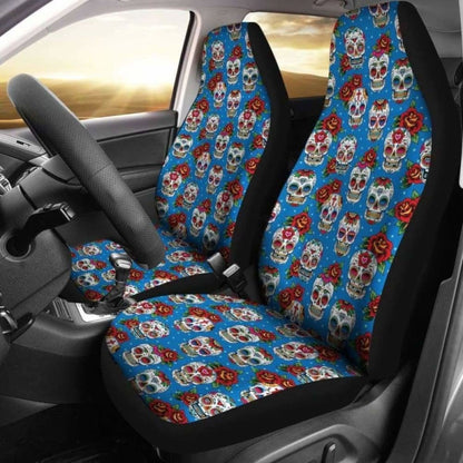 Set Of Pcs Sugar Skull Car Seat Covers