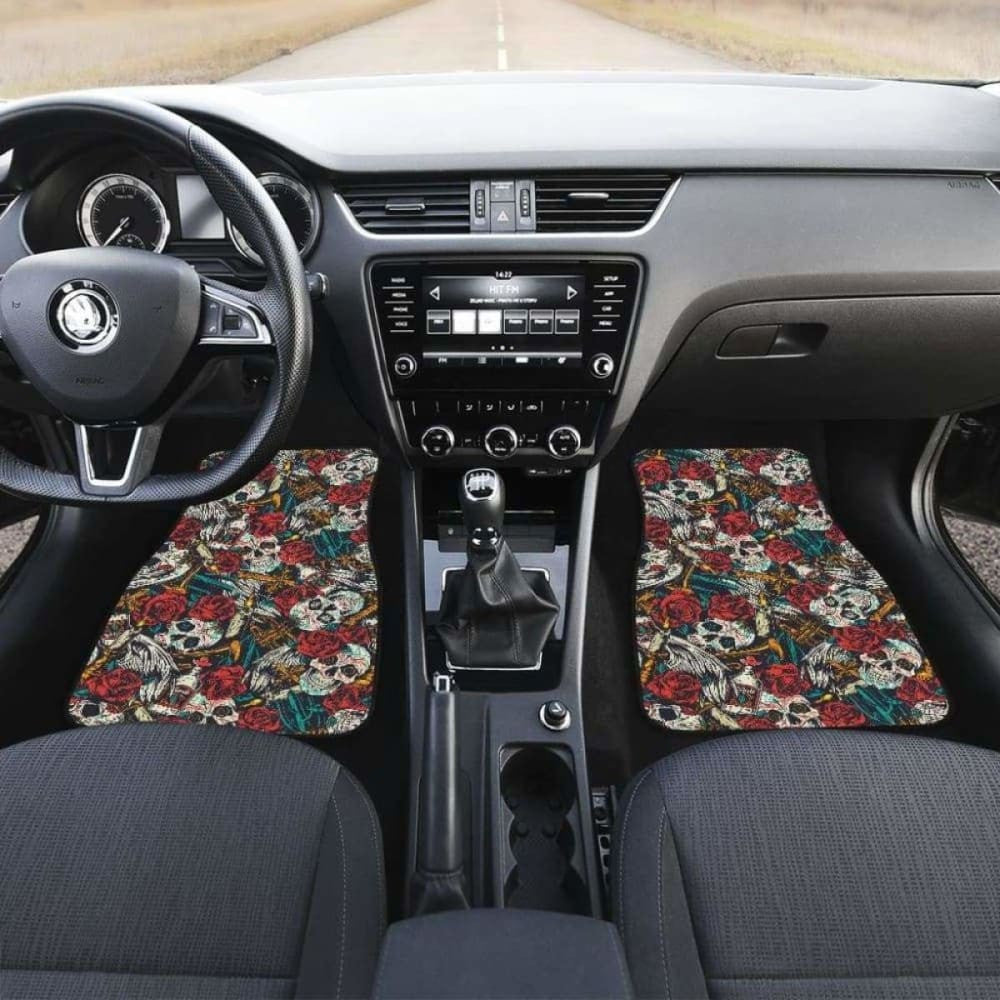 Set Pcs Sugar Skull Car Mats