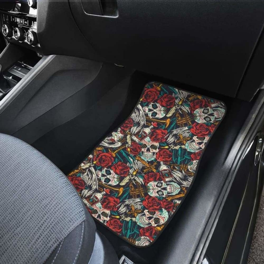 Set Pcs Sugar Skull Car Mats