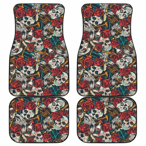 Set Pcs Sugar Skull Car Mats
