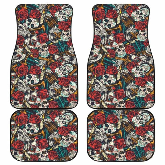 Set Pcs Sugar Skull Car Mats