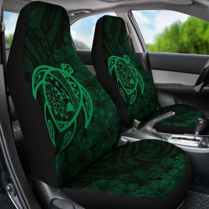 Alohawaii Car Seat Covers - Hawaii Turtle Map Hibiscus Poly Green - New Awesome