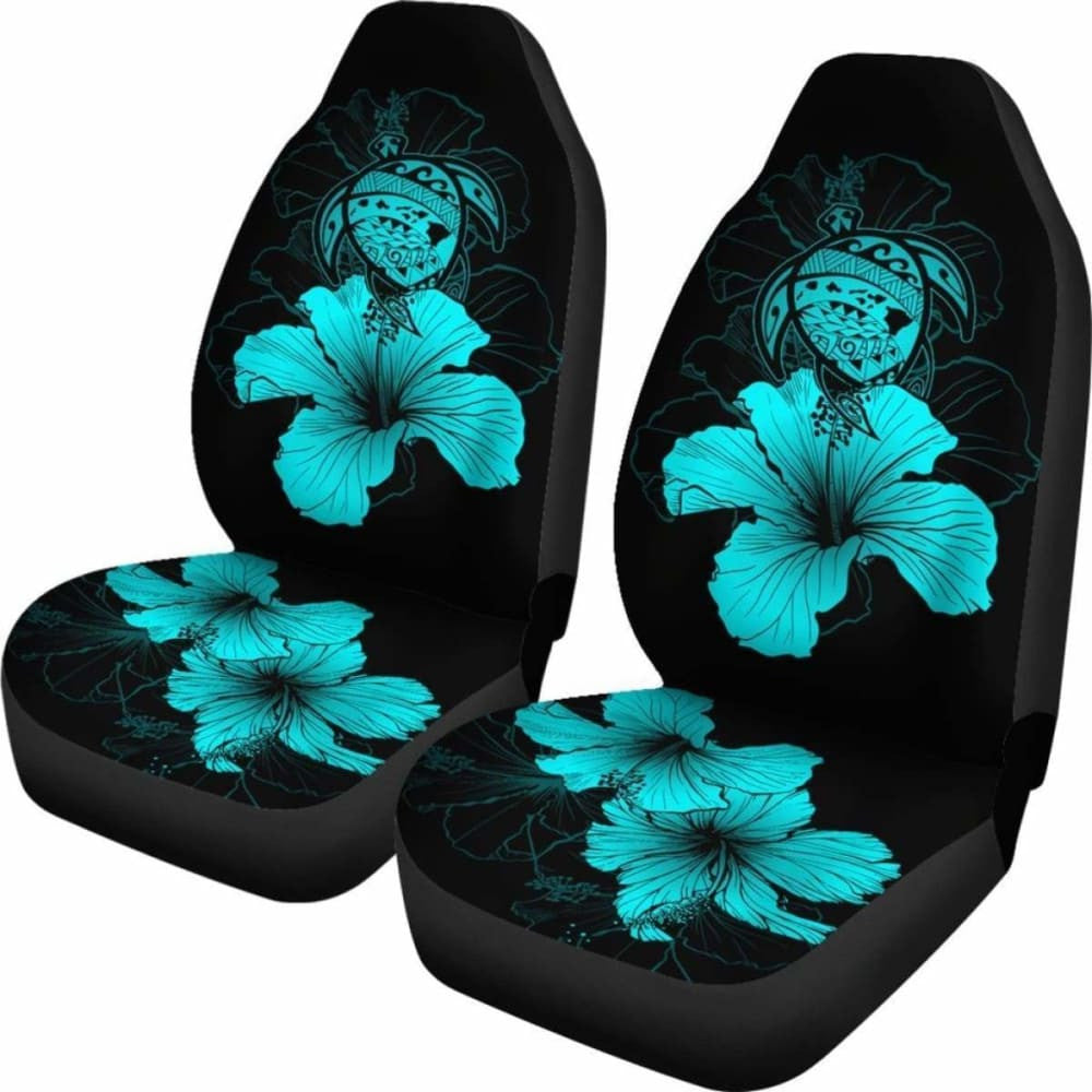 Hawaii Hibiscus Car Seat Cover - Turtle Map - Turquoise - New
