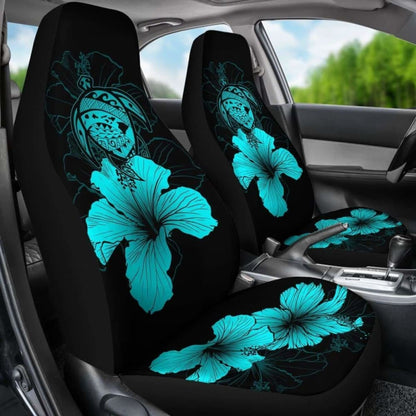 Hawaii Hibiscus Car Seat Cover - Turtle Map - Turquoise - New