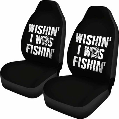 Funny Wishing I Was Fishing Car Seat Covers
