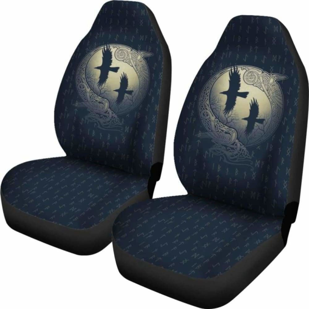 Viking Odin'S Eye Ravens Hugin And Munin Car Seat Covers