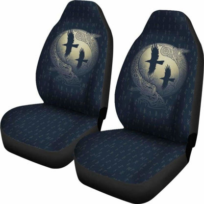 Viking Odin'S Eye Ravens Hugin And Munin Car Seat Covers
