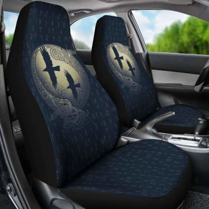 Viking Odin'S Eye Ravens Hugin And Munin Car Seat Covers