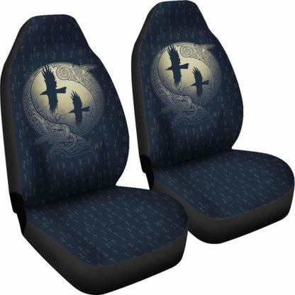 Viking Odin'S Eye Ravens Hugin And Munin Car Seat Covers
