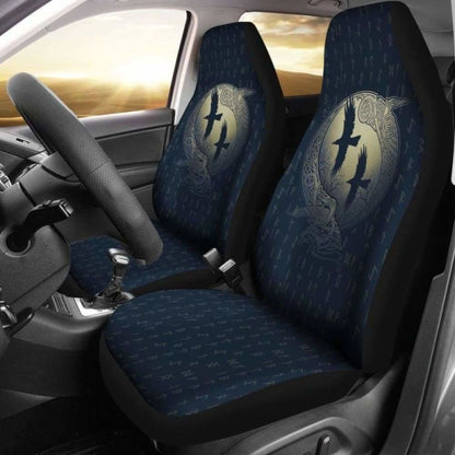 Viking Odin'S Eye Ravens Hugin And Munin Car Seat Covers