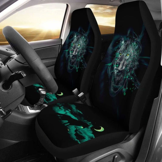 Wolf Yellow Eyes Car Seat Covers Amazing