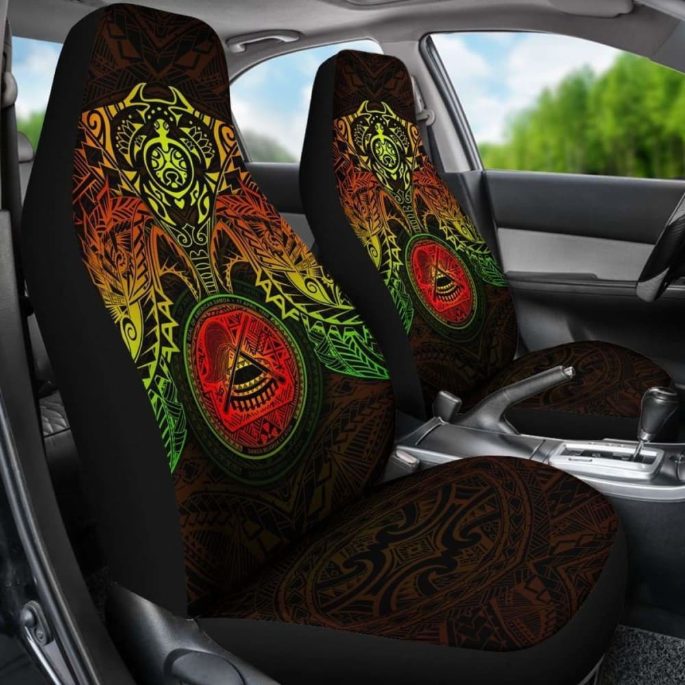 American Samoa Car Seat Covers - American Samoa Seal Reggae Turtle Manta Ray - Amazing