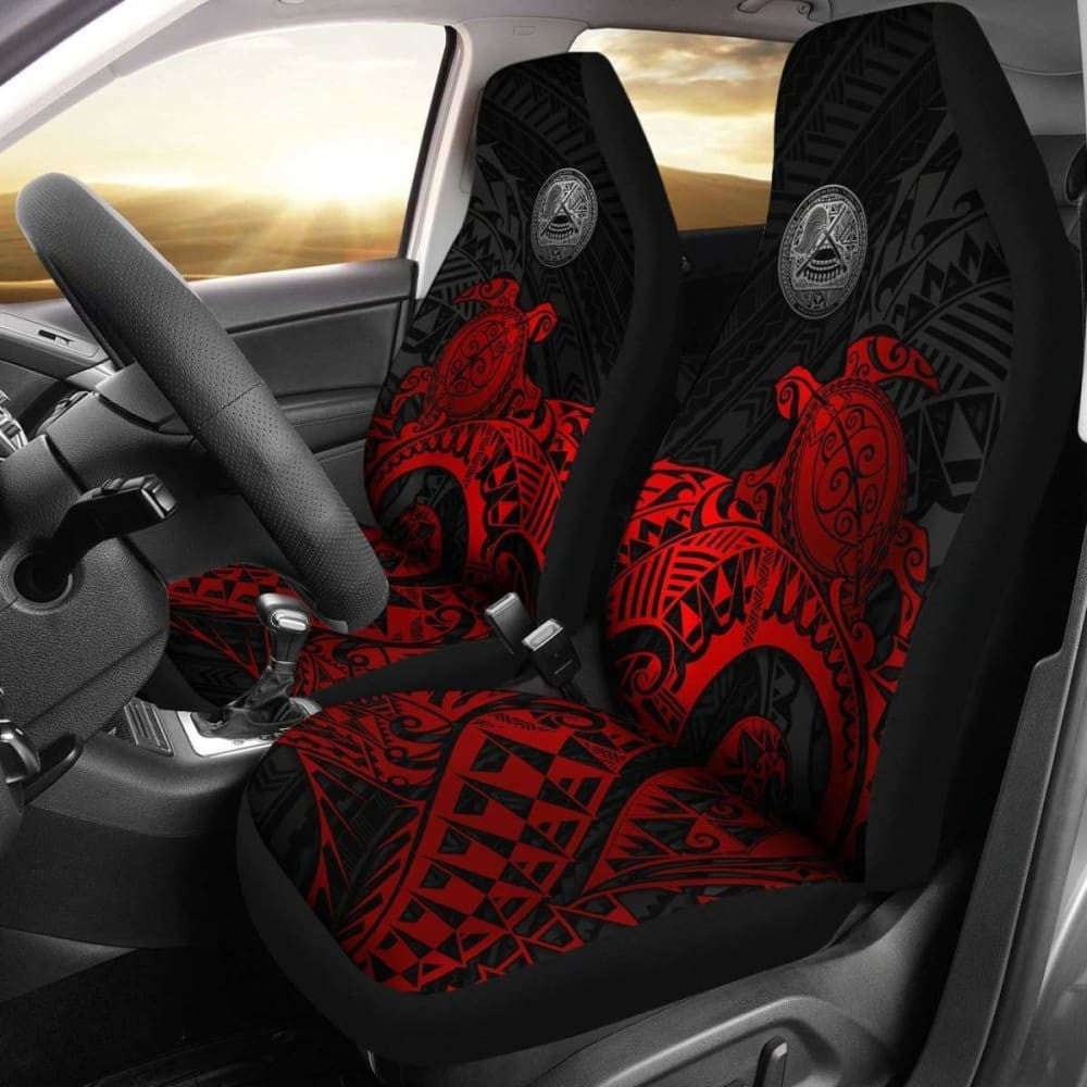 American Samoa Car Seat Covers - American Samoa Seal Turtle (Red) - Amazing