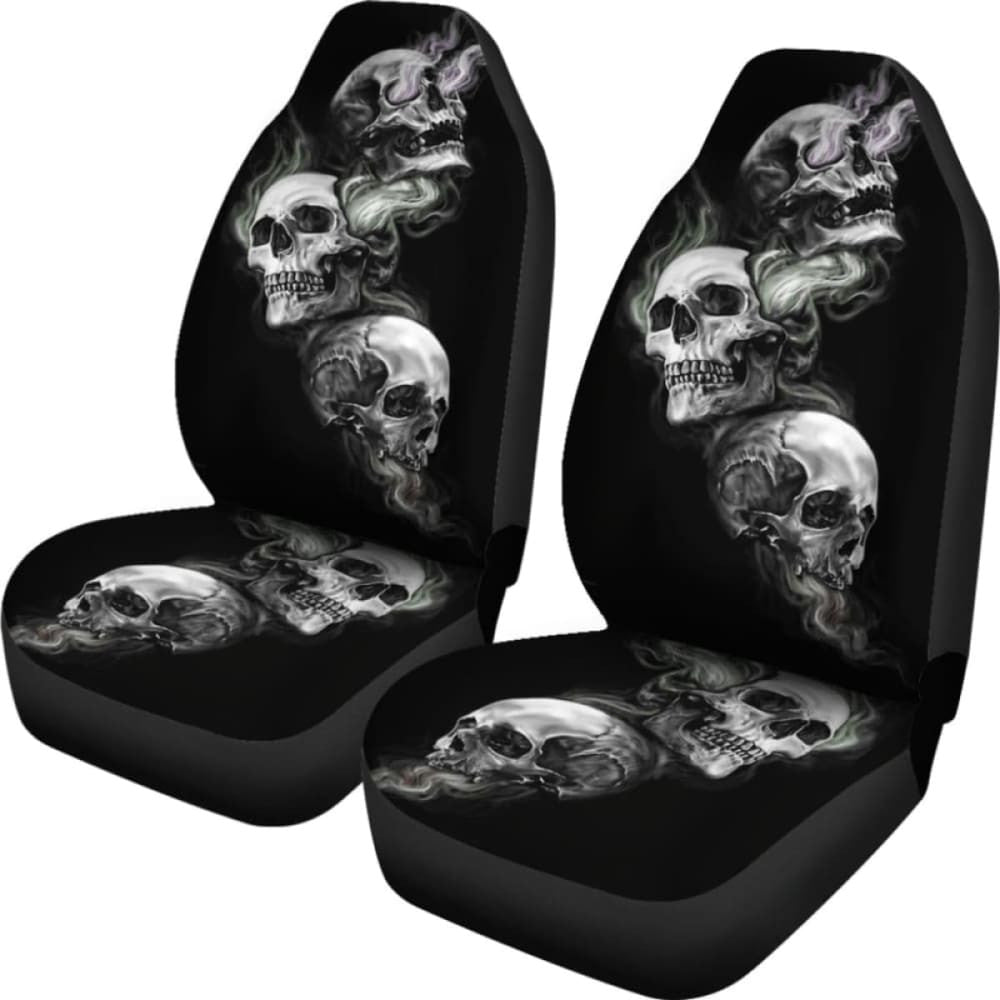 Set Of Car Seat Cover - Burning Skulls