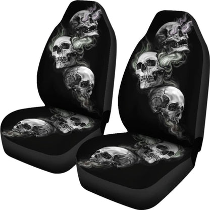 Set Of Car Seat Cover - Burning Skulls