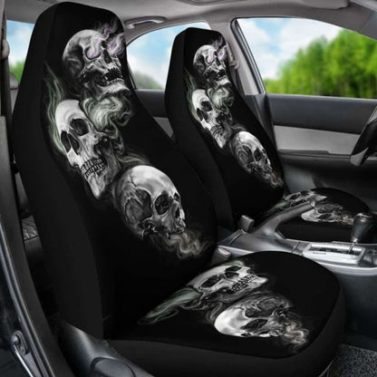 Set Of Car Seat Cover - Burning Skulls