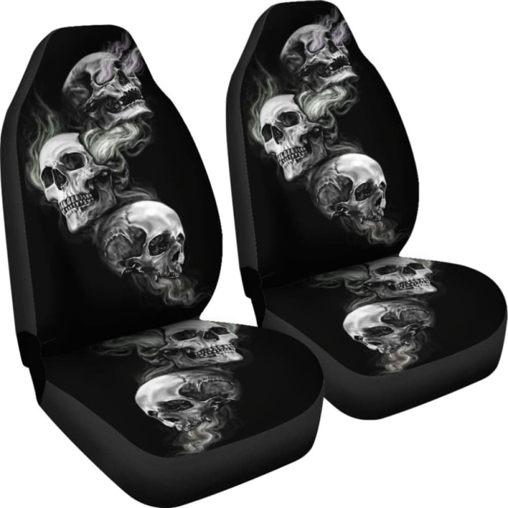 Set Of Car Seat Cover - Burning Skulls