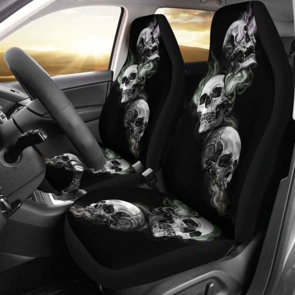 Set Of Car Seat Cover - Burning Skulls