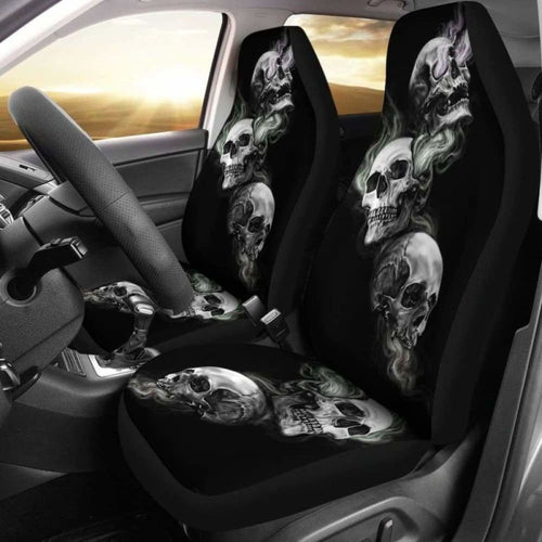Set Of Car Seat Cover - Burning Skulls