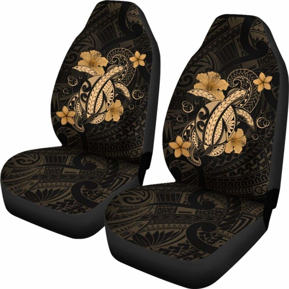 Hawaii Turtle Flower Polynesian Car Seat Covers - Gold - New Awesome