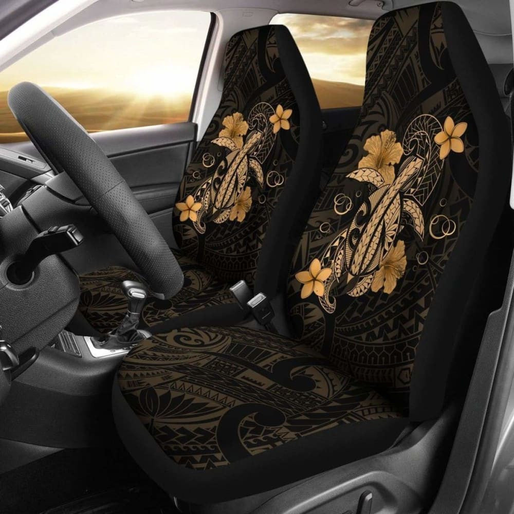 Hawaii Turtle Flower Polynesian Car Seat Covers - Gold - New Awesome