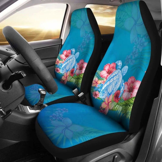 Polynesian Turtle And Hibiscus Hawaiian Car Seat Covers - New