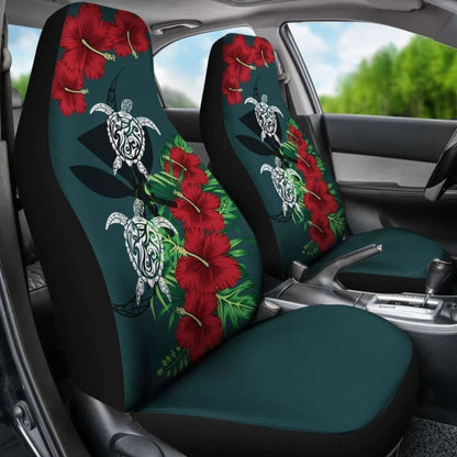Hawaii Map Turtle Hibiscus Plumeria Polynesian - Car Seat Cover New Awesome