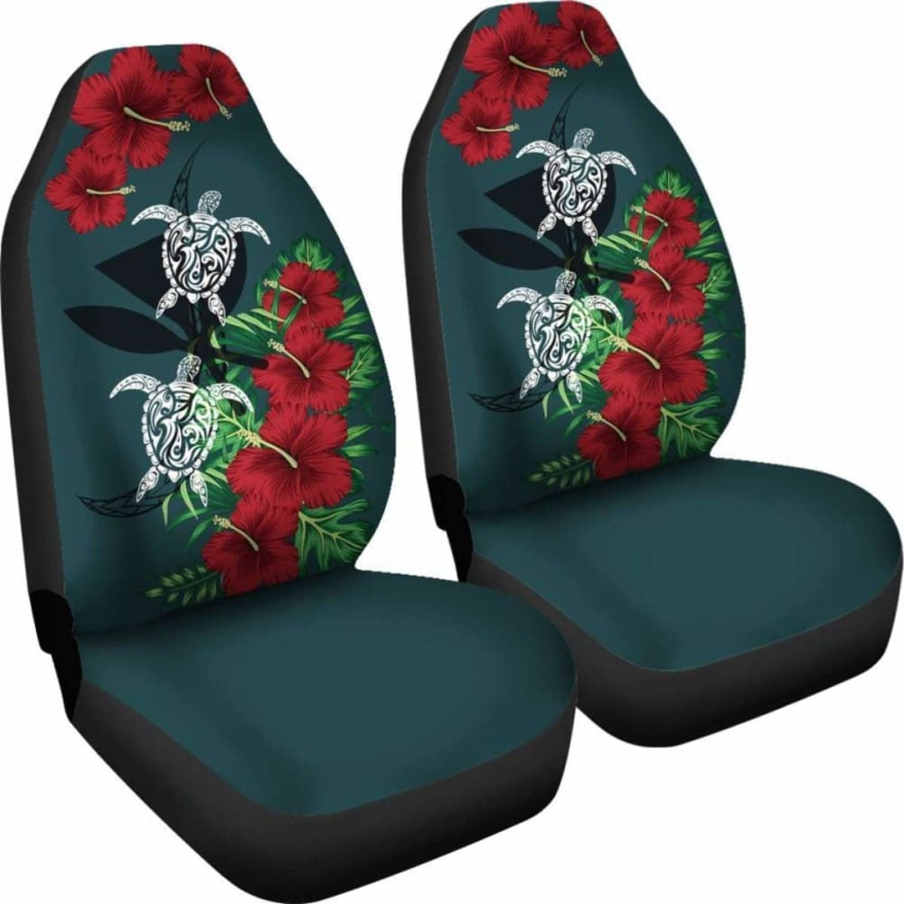 Hawaii Map Turtle Hibiscus Plumeria Polynesian - Car Seat Cover New Awesome