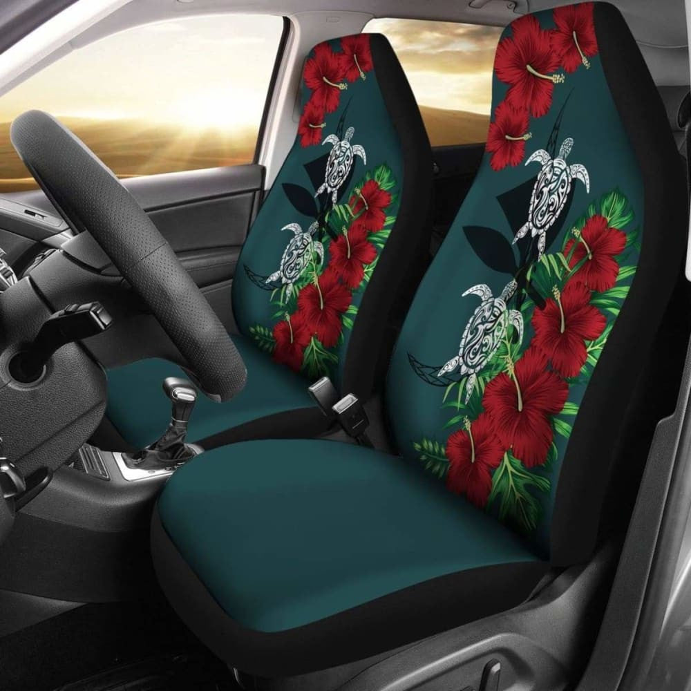 Hawaii Map Turtle Hibiscus Plumeria Polynesian - Car Seat Cover New Awesome