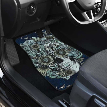 Set Of Pcs Floral Sugar Skull Car Mats