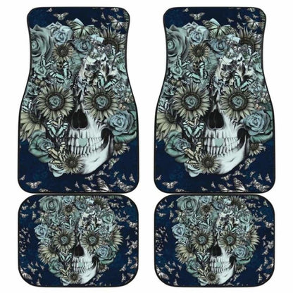 Set Of Pcs Floral Sugar Skull Car Mats