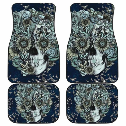 Set Of Pcs Floral Sugar Skull Car Mats