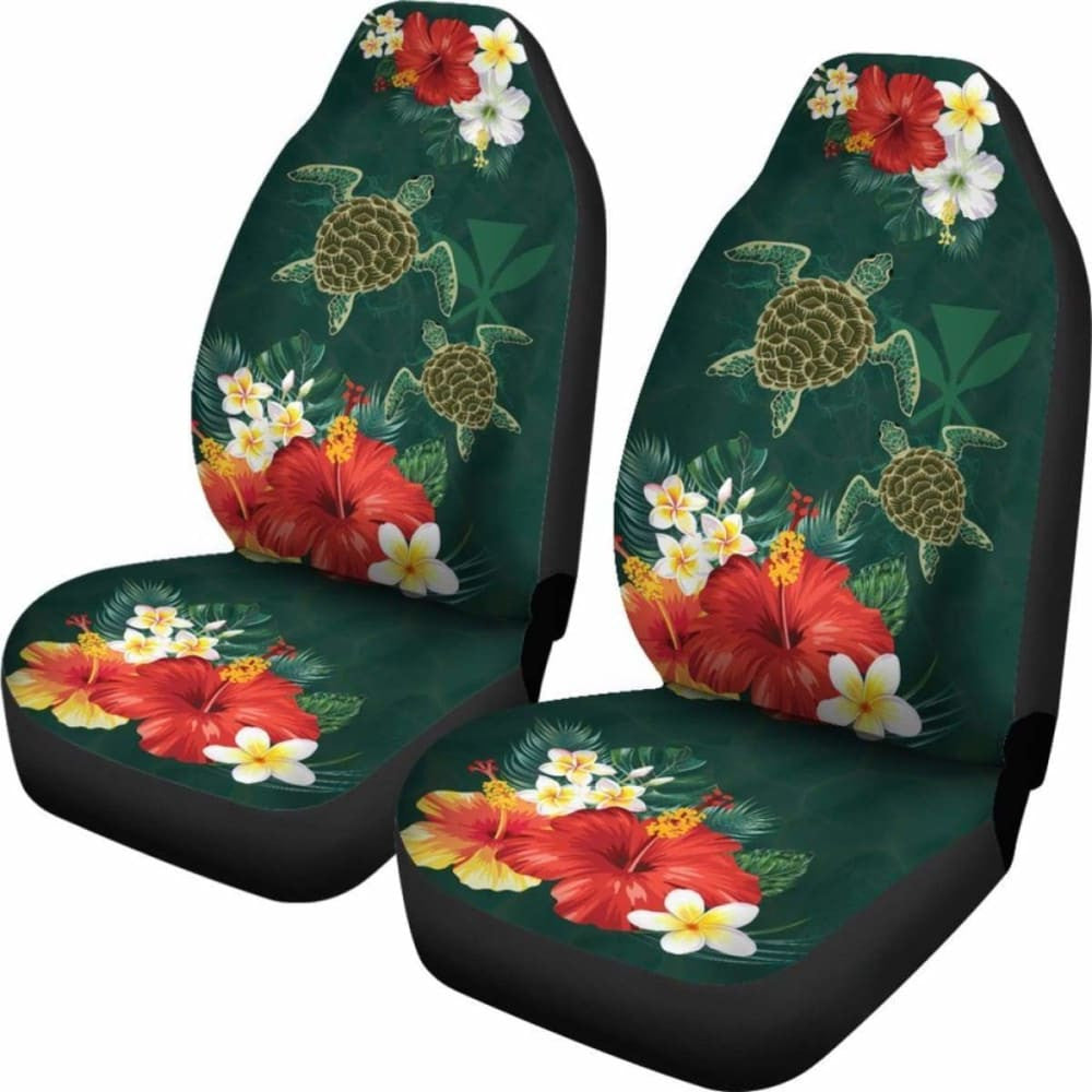 Hawaii Sea Turtle Hibiscus Plumeria Car Set Cover - New - Awesome