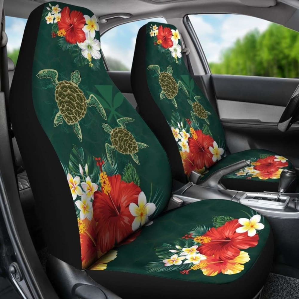 Hawaii Sea Turtle Hibiscus Plumeria Car Set Cover - New - Awesome