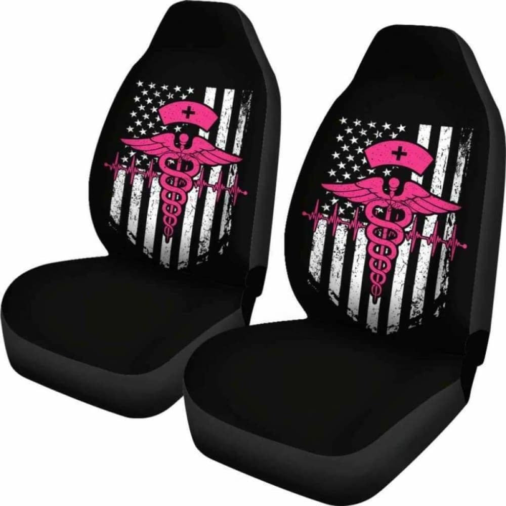 Nurse Flag Pink Symbol Car Seat Covers