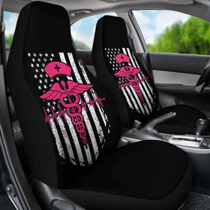 Nurse Flag Pink Symbol Car Seat Covers