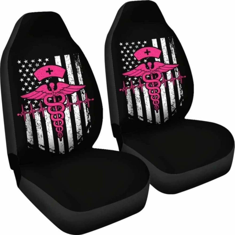 Nurse Flag Pink Symbol Car Seat Covers