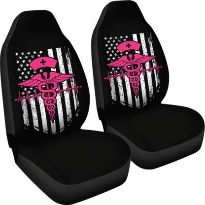 Nurse Flag Pink Symbol Car Seat Covers