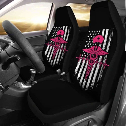 Nurse Flag Pink Symbol Car Seat Covers