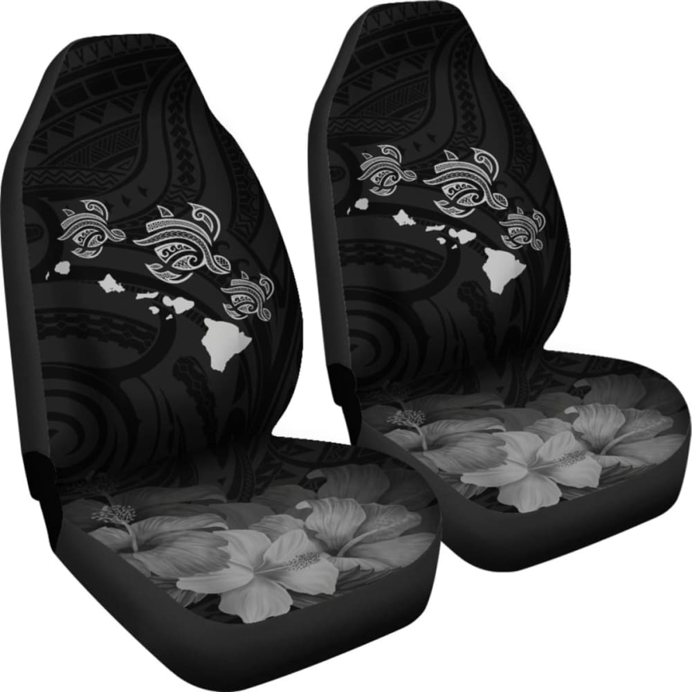 Hawaii Hibiscus Map Polynesian Ancient Gray Turtle Car Set Covers - New - Awesome