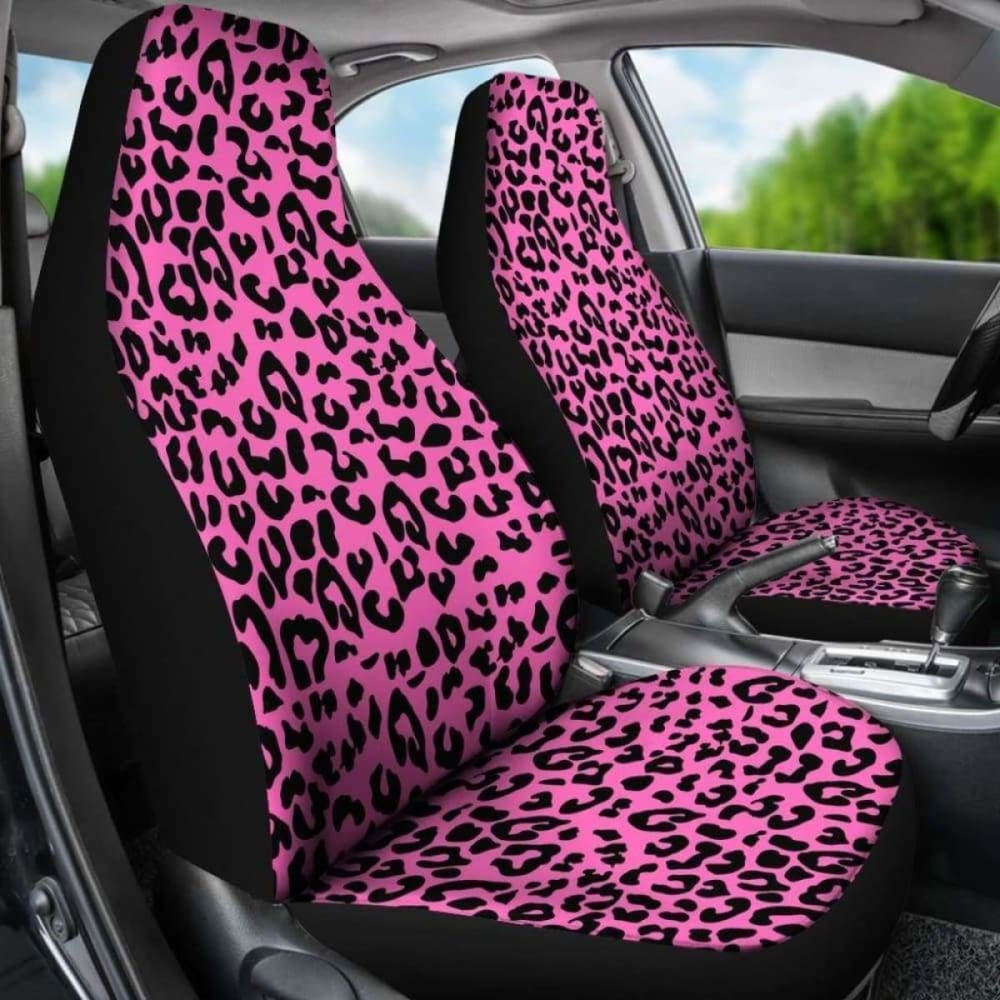 Pink Leopard Print Car Seat Covers