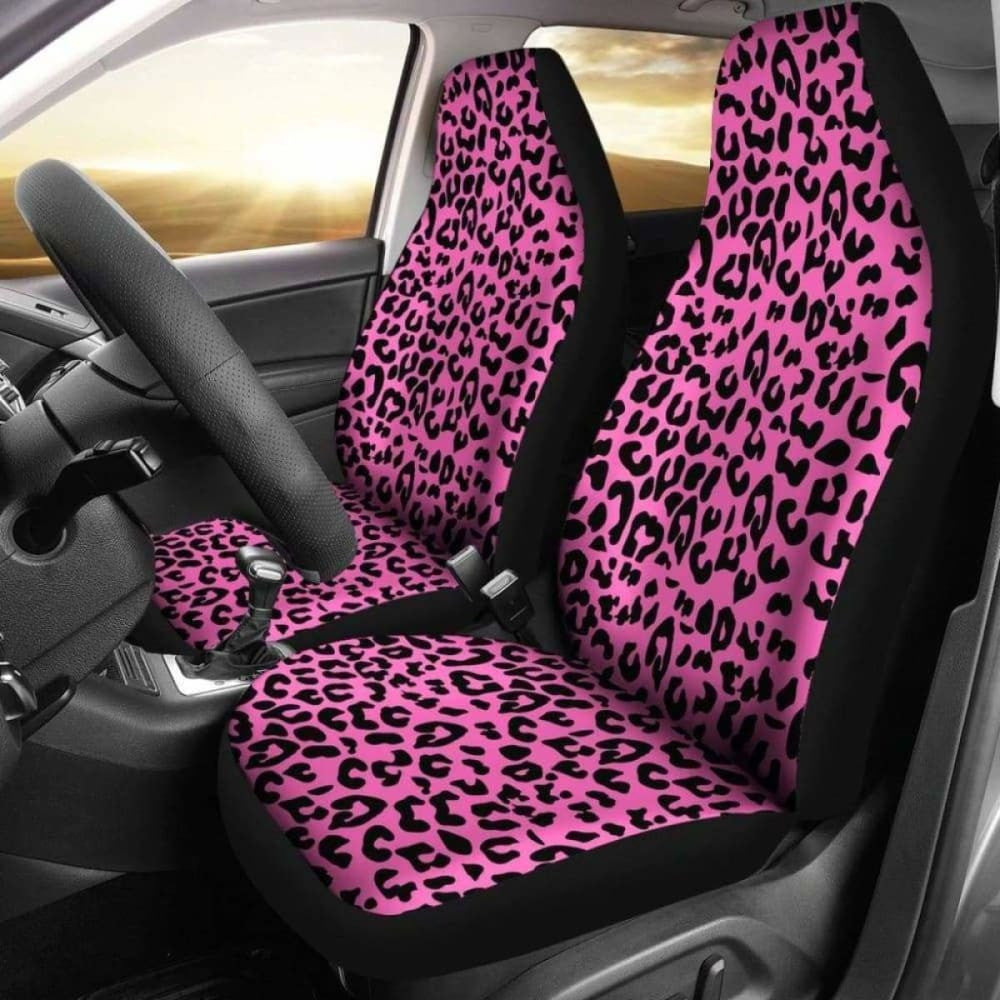 Pink Leopard Print Car Seat Covers