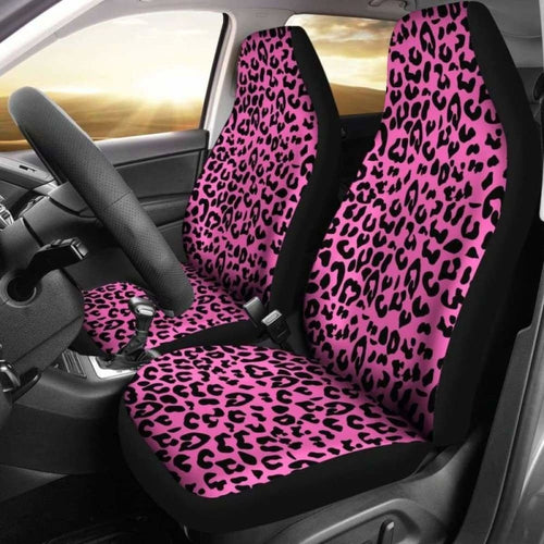 Pink Leopard Print Car Seat Covers