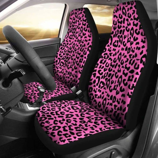 Pink Leopard Print Car Seat Covers