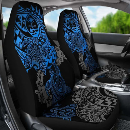 Guam Car Seat Covers - Guam Coat Of Arms Blue Turtle & Gray Hibiscus - Amazing
