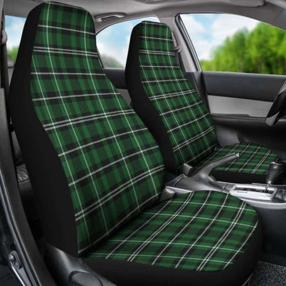 Green White And Black Plaid Car Seat Covers
