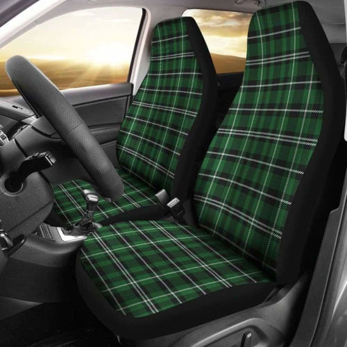 Green White And Black Plaid Car Seat Covers
